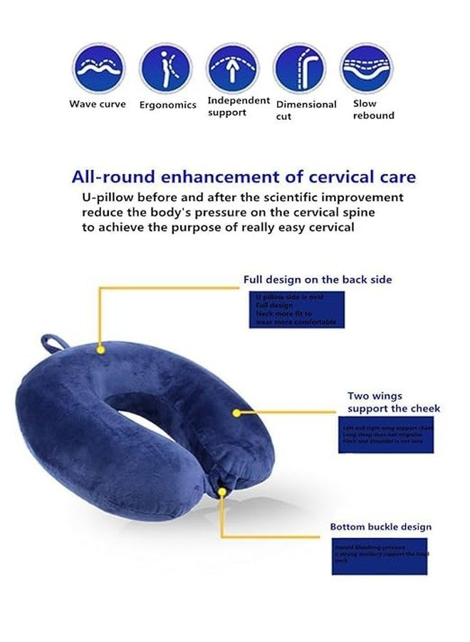 BigPlayer Royal Neck Pillow with Eye Mask for Travel & Comfort, Car Neck Rest - Travel Essential Car Pillow, Flight, and Train Accessory Pillow for Neck Pain Relief & Neck Pillow for Sleeping - Image 2